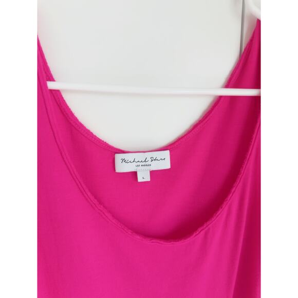 Michael Stars Pink Tank Dress Size Large Poolside Vacation Tropical Loungwear - Picture 5 of 6